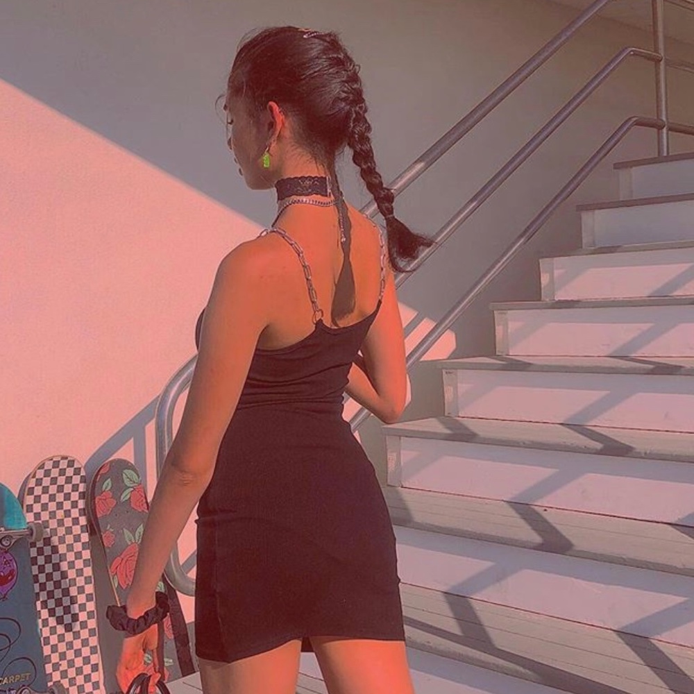 Black mini dress